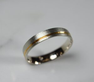 Oro blanco 14k y diamantes