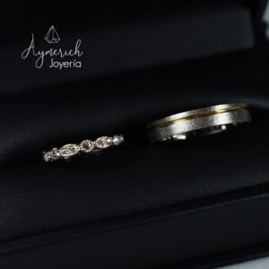 Oro blanco 14k y diamantes